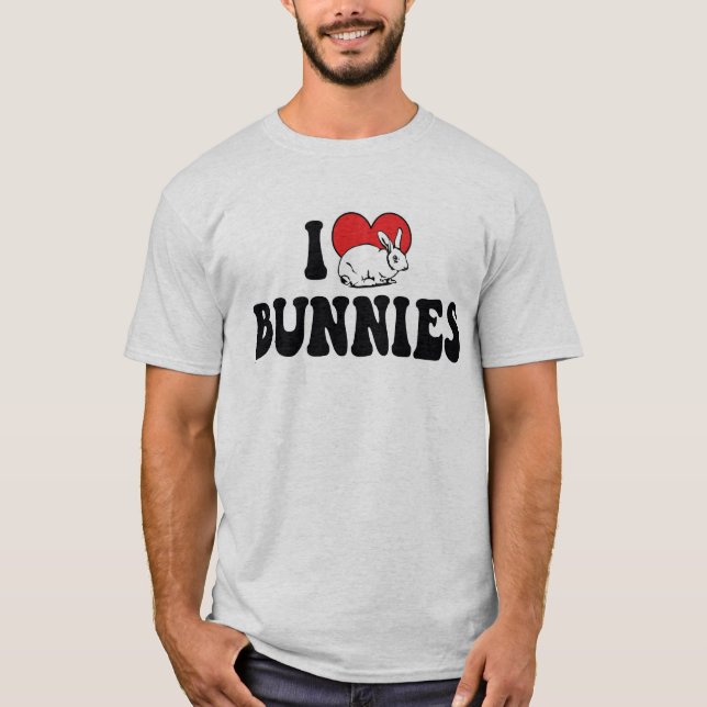 Camiseta Eu Amo Coelhos Heart Bunny (Frente)