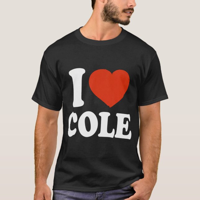 Camiseta Eu Amo Cole I Heart Cole Red Heart Namorados (Frente)