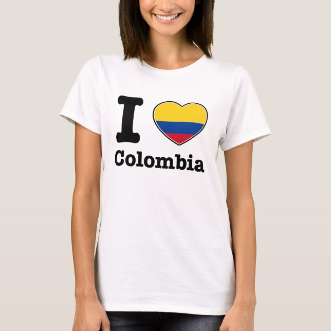 Camiseta Eu amo Colômbia (Frente)