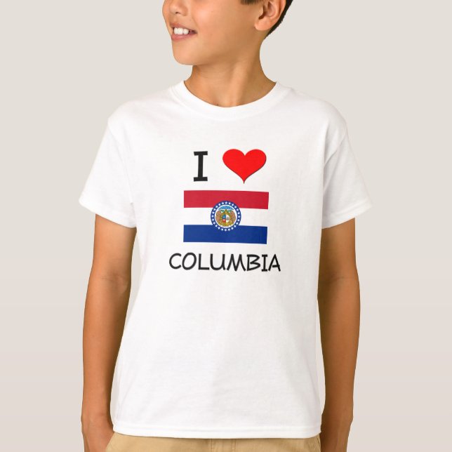 Camiseta Eu amo Colômbia Missouri (Frente)