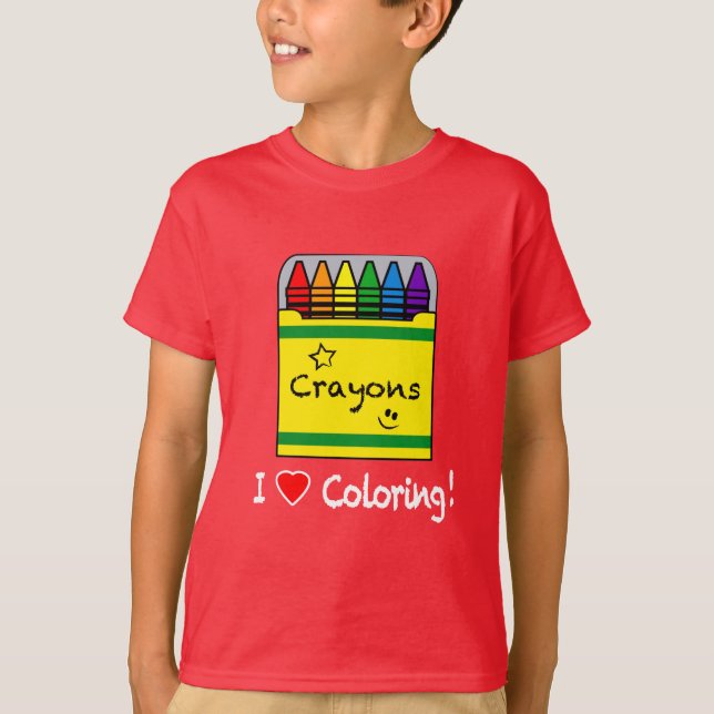 Camiseta Eu amo colorir com pastéis (Frente)