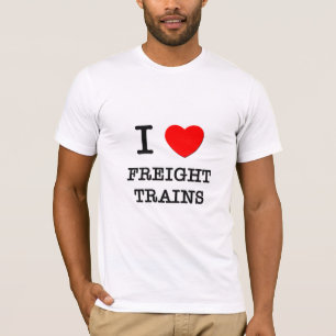 Camiseta Eu amo comboios de mercadorias