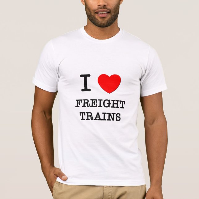 Camiseta Eu amo comboios de mercadorias (Frente)