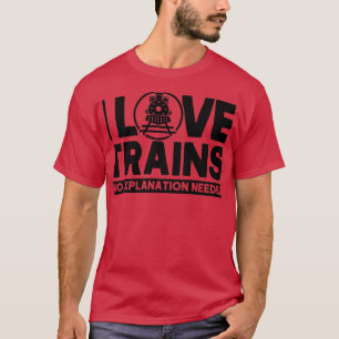 Camiseta Eu Amo Comboios Sem Explicação Necessária Sobre A