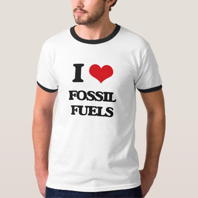 Camiseta eu AMO combustíveis fósseis (Frente)