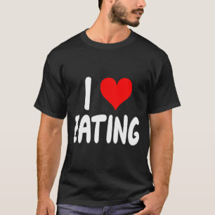 Camiseta Eu Amo Comer Comida - Coração - 