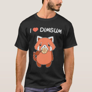 Camiseta Eu Amo Comida Chinesa Dimsum Red Panda