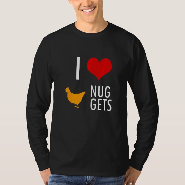 Camiseta Eu Amo Comida De Nuggets (Frente)