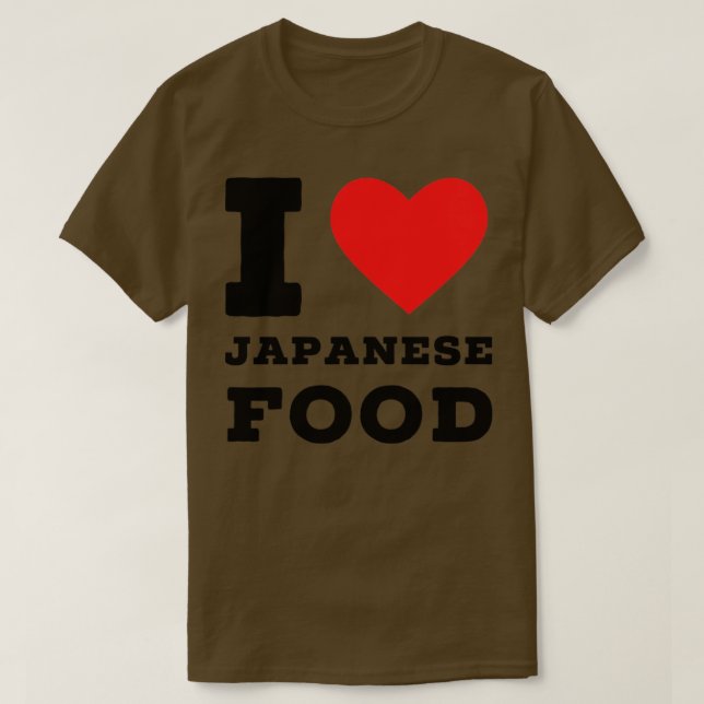 Camiseta eu amo comida japonesa (Frente do Design)