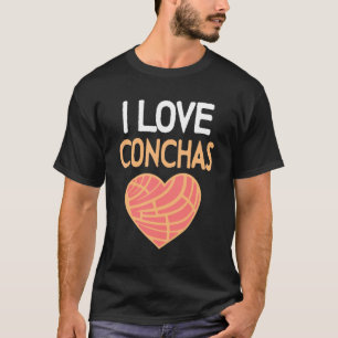 Camiseta Eu Amo Conchas Mexicanas Pão Concha Pão Bonito P