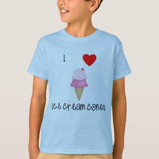 Camiseta Eu amo cones do sorvete