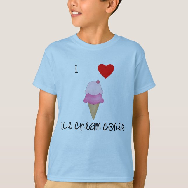 Camiseta Eu amo cones do sorvete (Frente)