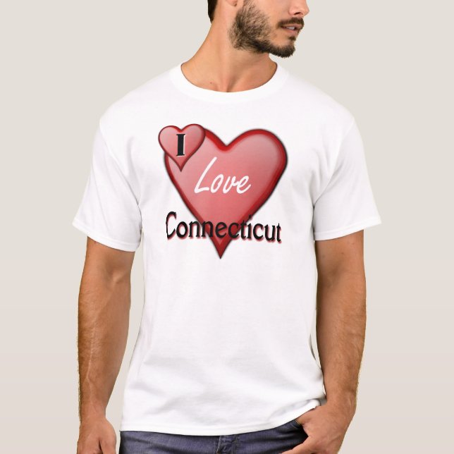 Camiseta Eu amo Connecticut (Frente)