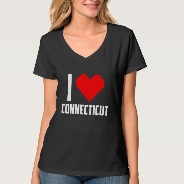 Camiseta Eu amo Connecticut (Frente)
