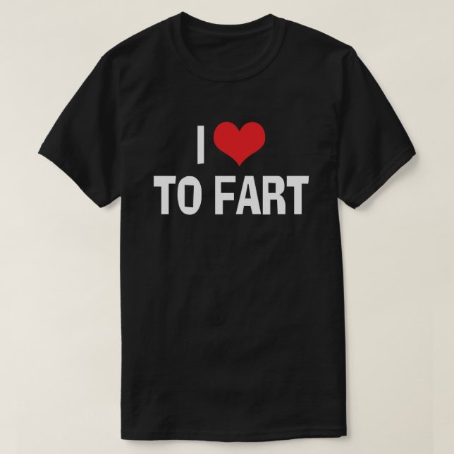 Camiseta Eu Amo Coração A Fart - Engraçado Humor (Frente do Design)