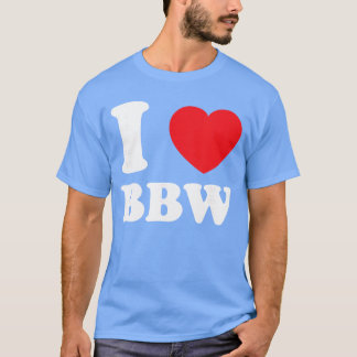 Camiseta Eu Amo Coração BBW E Mulheres Sey Maduras retrô