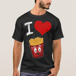 Camiseta Eu Amo Coração de Batata Frita
