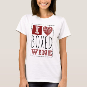 Camiseta Eu Amo Coração de Fios De Camada De Vinho In A Box