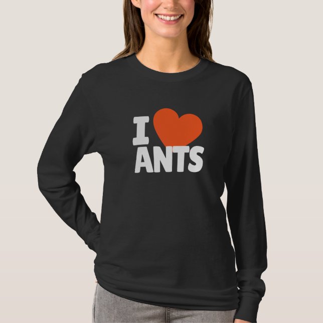 Camiseta Eu Amo Coração de Formigas Formigas (Frente)