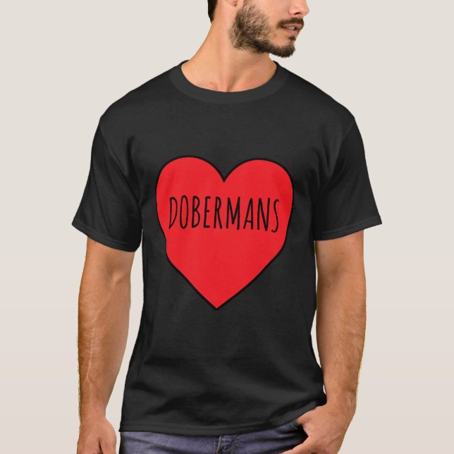 Camiseta Eu Amo Coração Dobermans (Frente)