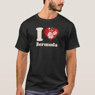 Camiseta Eu Amo Coração Floral das Bermudas