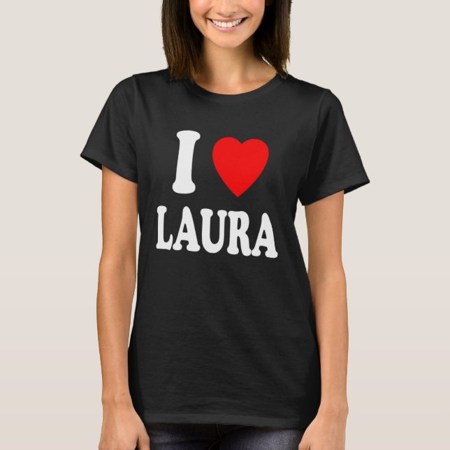 Camiseta Eu Amo Coração Laura Cute Matching Casal Spouse (Frente)