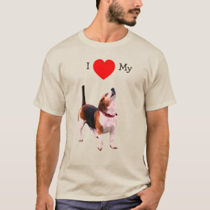 Camiseta Eu Amo Coração Meu Cachorro Beagle