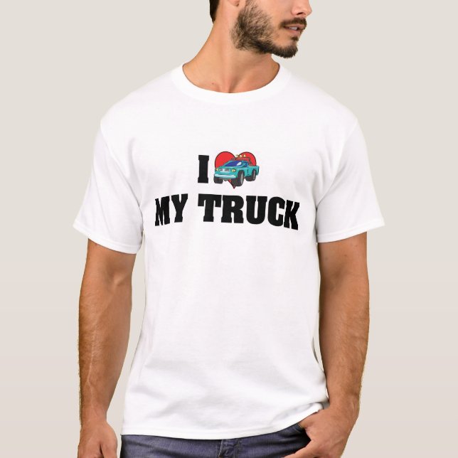 Camiseta Eu Amo Coração Meu Caminhão - Amante de Caminhão (Frente)