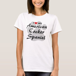 Camiseta Eu amo (coração) meu cocker spaniel americano