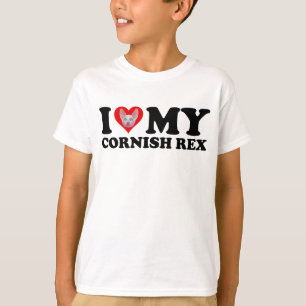 Camiseta Eu Amo (Coração) Meu Cornish Rex