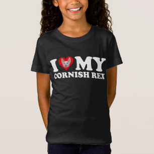 Camiseta Eu Amo (Coração) Meu Cornish Rex