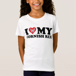 Camiseta Eu Amo (Coração) Meu Cornish Rex