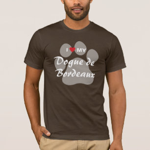 Camiseta Eu amo (coração) meu Dogue de Bordéus