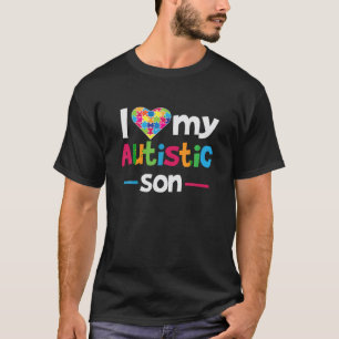 Camiseta Eu Amo Coração Meu Filho Autista Autismo Consciênc