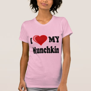 Camiseta Eu amo (coração) meu gato de Munchkin
