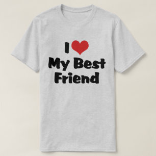 Camiseta Eu Amo Coração Meu Melhor Amigo - BFF