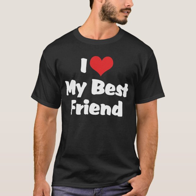 Camiseta Eu Amo Coração Meu Melhor Amigo - BFF (Frente)