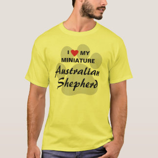 Camiseta Eu amo (coração) meu pastor australiano diminuto