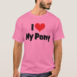 Camiseta Eu Amo Coração Meu Pônei - Amante de Cavalos