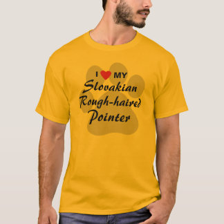 Camiseta Eu amo (coração) meu ponteiro Áspero-de cabelo