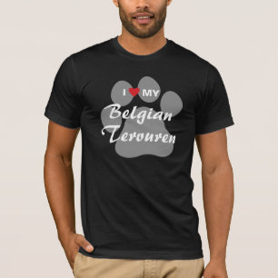 Camiseta Eu amo (coração) meu Tervuren belga