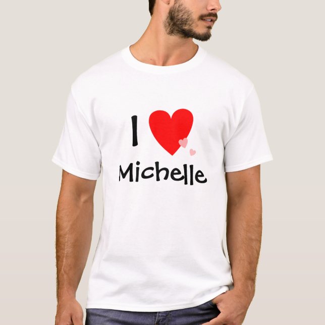 Camiseta Eu amo (coração) Michelle (Frente)