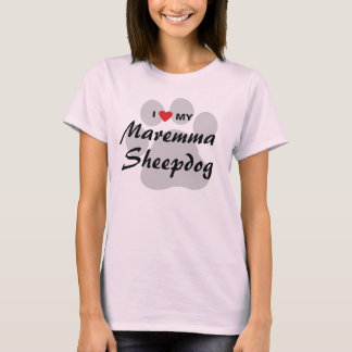 Camiseta Eu Amo (Coração) Minha Maremma Sheepdog Amava Cami
