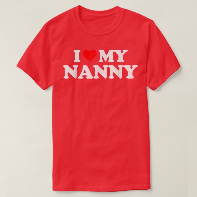 Camiseta Eu Amo Coração Minha NANNY (Frente do Design)