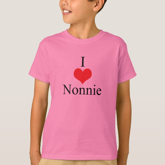 Camiseta Eu amo (coração) Nonnie (Frente)
