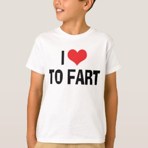 Camiseta Eu Amo Coração Para Peidar - Humor de Peido Engraç