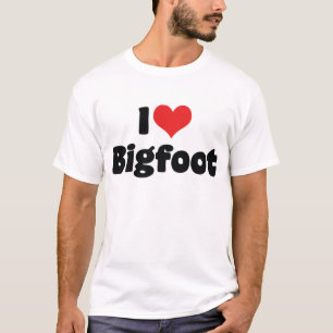 Camiseta Eu Amo Coração Pé Grande Sasquatch Yeti