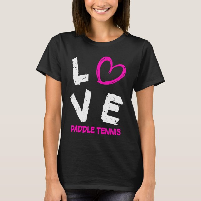 Camiseta Eu Amo Coração Tênis de Paddle (Frente)