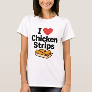 Camiseta Eu Amo (coração) Tiras de Frango