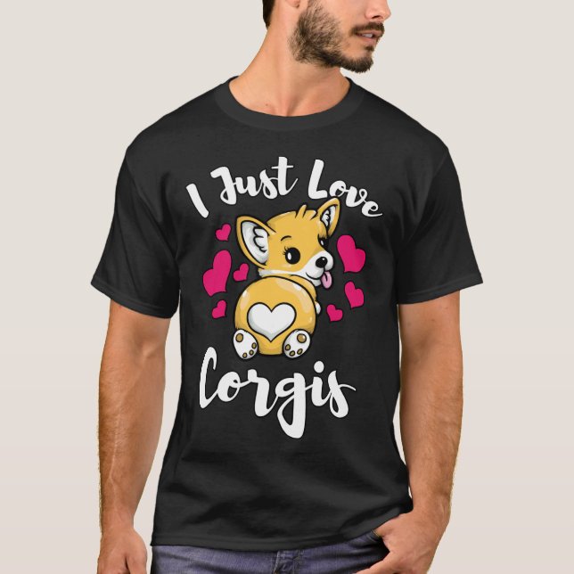 Camiseta Eu Amo Corgis Funny Pem Welsh Corgi 986 (Frente)